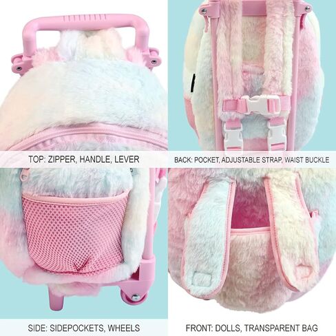 Funday Long Hair Unicorn Kids Backpack with Removable Wheel backpack for girls and boys in Saudi Arabia