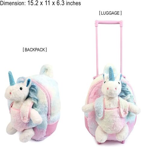 Funday Long Hair Unicorn Kids Backpack with Removable Wheel backpack for girls and boys in Saudi Arabia