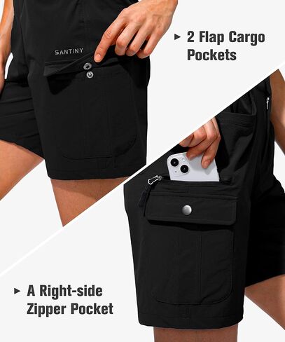 SANTINY Women's Hiking Cargo Shorts with 7 Pockets Lightweight Quick Dry 7 Inch Long Golf Shorts for Women Casual Summer in Saudi Arabia