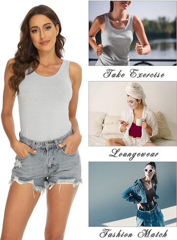 BQTQ 3 قطع من القمصان الأساسية بدون أكمام للسيدات بدون أكمام، قمصان داخلية للسيدات in Kuwait