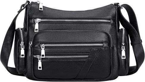 محفظة كروس من الجلد الطبيعي للنساء من Over Earth مع جيوب متعددة in Kuwait