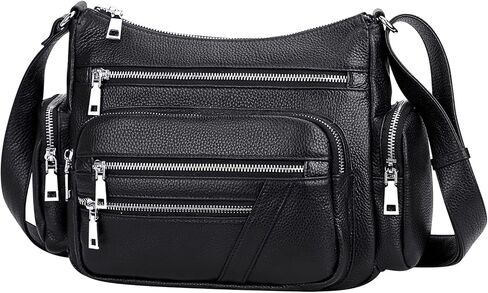 محفظة كروس من الجلد الطبيعي للنساء من Over Earth مع جيوب متعددة in Kuwait