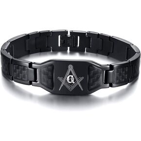 Hisatan Men's Customizable Personalized Link Bracelet with Multi-Pattern Stainless Steel Fashion Bracelet in Kuwait