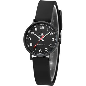SHENGKE SK Very Thin Fashion Scourer Watch for Healthcare Professionals, Nurses, Doctors, Students with Easy to Read Dial, Coloured Silicone Band
