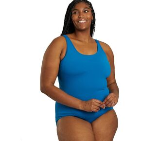 Sporti Plus Size HydroLast Chlorine Resistant Moderate Scoop Back One Piece Swimsuit