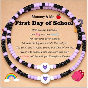 PPJew Back to School Bracelets Mommy Mama and Me Bracelets Mother Daughter First Day of School Gifts for Daughter Girls in Kuwait
