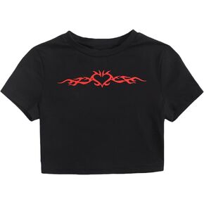 SOLY HUX Women's Summer Crop Top Short Sleeve T Shirt Cut Out Tee