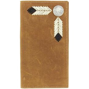 محفظة M&F Western Buffalo Nickel Rodeo Wallet متوسطة الحجم باللون البني المتعثر مقاس واحد in Saudi Arabia