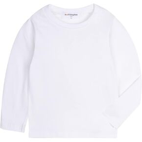 Mud Kingdom Boys Girls Long Sleeve T-Shirt Casual Jersey Cotton Basic Plain Tee Soft in Kuwait