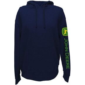 John Deere Solid Hoodie with Logo on Sleeve Black in Kuwait