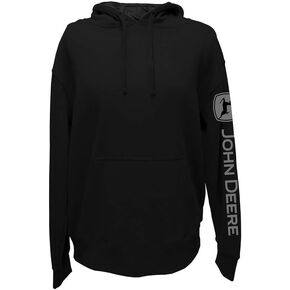John Deere Solid Hoodie with Logo on Sleeve Black