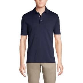 Lands' End Mens Short Sleeve Pocket Supima Polo Radiant Navy Regular X-Large