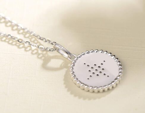 AGVANA 14K Solid White Gold Diamond Tiny North Star Coin Dainty Pendant Necklace for Women Fine Jewelry fo Her Anniversary Birthday Gifts for Women Girls Mom Wife Girlfriend Her, 16+2 Inch in Saudi Arabia
