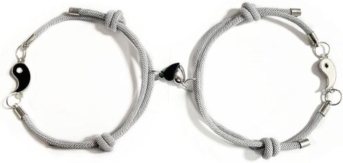 tenghong2021 2pcs Magnetic Couple Bracelets for Women Men, Sun and Moon Attraction Matching Bracelet Lover Gifts for Boyfriend Girlfriend Best Friend in Kuwait
