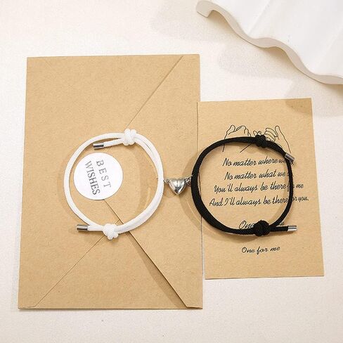 tenghong2021 2pcs Magnetic Couple Bracelets for Women Men, Sun and Moon Attraction Matching Bracelet Lover Gifts for Boyfriend Girlfriend Best Friend in Kuwait