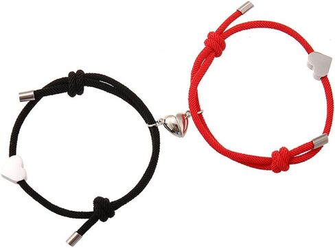 tenghong2021 2pcs Magnetic Couple Bracelets for Women Men, Sun and Moon Attraction Matching Bracelet Lover Gifts for Boyfriend Girlfriend Best Friend in Kuwait