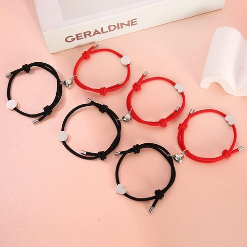 tenghong2021 2pcs Magnetic Couple Bracelets for Women Men, Sun and Moon Attraction Matching Bracelet Lover Gifts for Boyfriend Girlfriend Best Friend in Kuwait