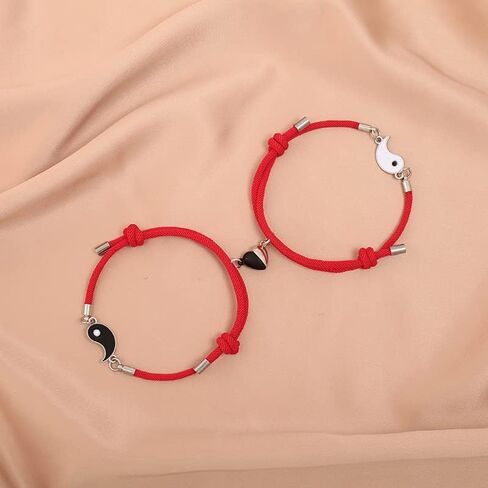 tenghong2021 2pcs Magnetic Couple Bracelets for Women Men, Sun and Moon Attraction Matching Bracelet Lover Gifts for Boyfriend Girlfriend Best Friend in Kuwait