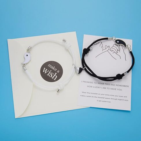 tenghong2021 2pcs Magnetic Couple Bracelets for Women Men, Sun and Moon Attraction Matching Bracelet Lover Gifts for Boyfriend Girlfriend Best Friend in Kuwait