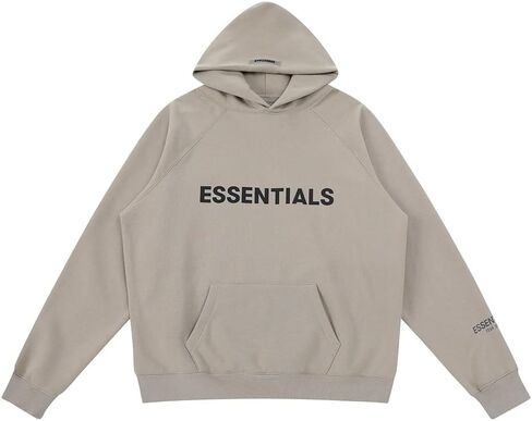 THE DINWEI NICE Teens Hoodie Hip Hop Hoodie ess Letters Hoodies Sweatshirt كاجوال بلوفر ملابس رياضية مع جيب (كاكي، M) in Saudi Arabia
