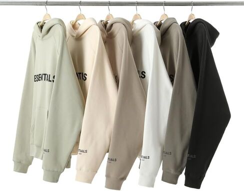 THE DINWEI NICE Teens Hoodie Hip Hop Hoodie ess Letters Hoodies Sweatshirt كاجوال بلوفر ملابس رياضية مع جيب (كاكي، M) in Saudi Arabia