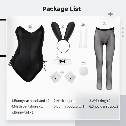 مجموعة أزياء COYLINK النسائية الأرنب فتاة Senpai التأثيرية، مجموعة جوارب طويلة شبكية من قطعة واحدة لفتاة الأرنب المتحركة (مقاس L) in Kuwait
