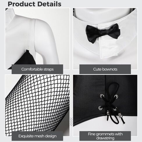 مجموعة أزياء COYLINK النسائية الأرنب فتاة Senpai التأثيرية، مجموعة جوارب طويلة شبكية من قطعة واحدة لفتاة الأرنب المتحركة (مقاس L) in Kuwait