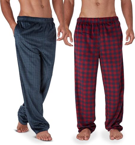 Dockers Fleece Pajama Pants for Men, 2 Pack Lounge Sleepwear PJs with Pockets in Kuwait