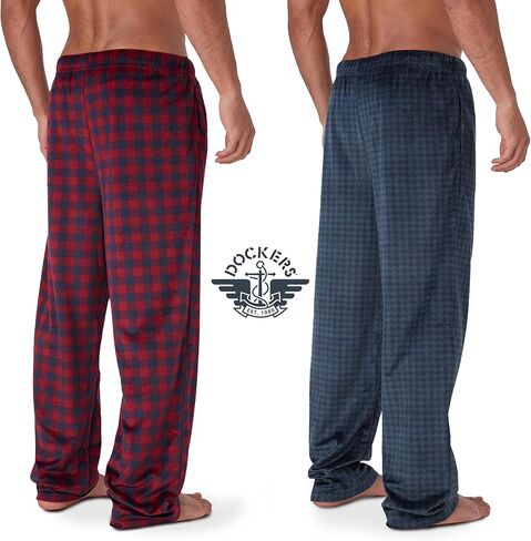 Dockers Fleece Pajama Pants for Men, 2 Pack Lounge Sleepwear PJs with Pockets in Kuwait