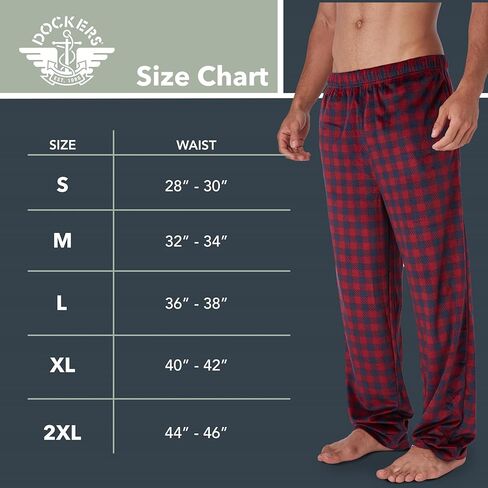 Dockers Fleece Pajama Pants for Men, 2 Pack Lounge Sleepwear PJs with Pockets in Kuwait