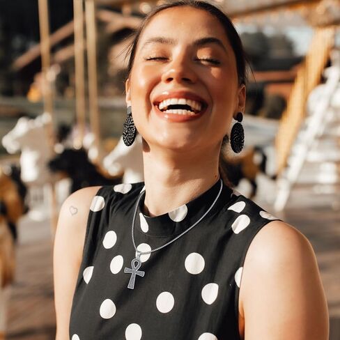 AUDINCEED عنخ الصليب قلادة 925 الفضة الاسترليني عنخ قلادة الصليب قلادة تميمة قلادة المجوهرات المصرية القديمة المجوهرات الأفريقية هدية للرجال النساء in Kuwait