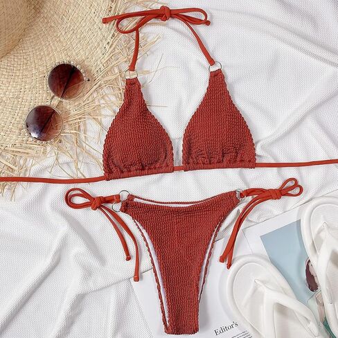 Women Sexy Rope Around Bikini Sets Two Piece Swimsuit Fashion Metal Ring Bathing Suit Swim Wear in Kuwait