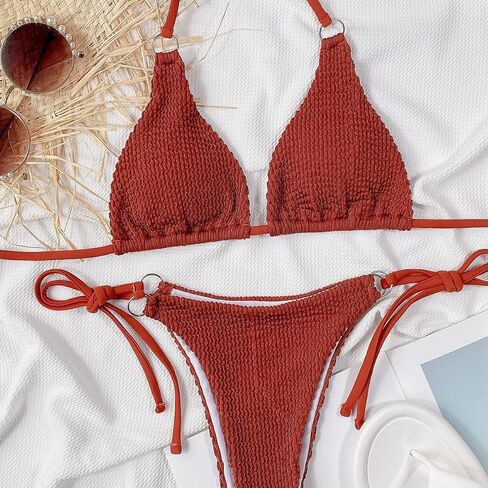 Women Sexy Rope Around Bikini Sets Two Piece Swimsuit Fashion Metal Ring Bathing Suit Swim Wear in Kuwait
