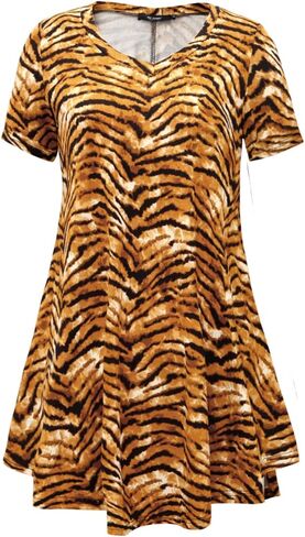 سترة نسائية كاجوال من DUYOHC برقبة على شكل حرف V وأكمام طويلة وطباعة حيوانات فضفاضة in Kuwait