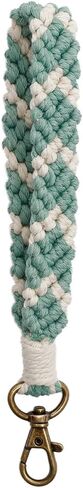 Qiexuxing Boho Macrame سلسلة مفاتيح معصم للنساء، حبال يدوية لطيفة للمفاتيح، حبل معصم لمفاتيح السيارة in Kuwait