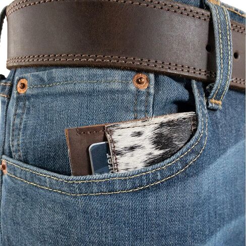 Western Leather Works, Minimalist Rodeo Wallet Handmade from Full Grain Leather, Compact Storage, ID Holder, Travel Accessory - Furry in Kuwait