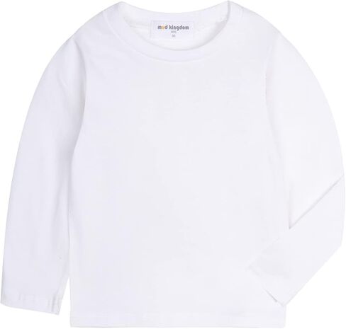 Mud Kingdom Boys Girls Long Sleeve T-Shirt Casual Jersey Cotton Basic Plain Tee Soft in Kuwait