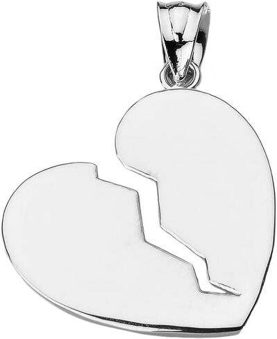 Sterling Silver Broken Heart Charm Pendant in Saudi Arabia
