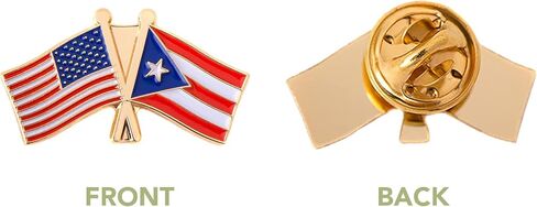 Puerto Rico State Lapel Pin Enamel with United States USA Souvenir Hat Men Women Patriotic (Double Flag Pin) in Saudi Arabia