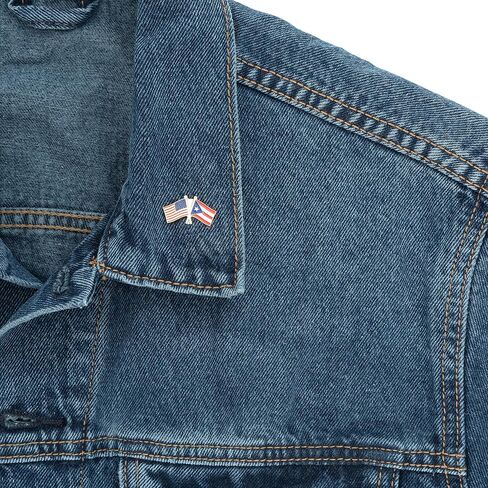 Puerto Rico State Lapel Pin Enamel with United States USA Souvenir Hat Men Women Patriotic (Double Flag Pin) in Saudi Arabia