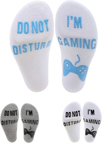جوارب Smilerain Gogmooi Not Disturb 8 أزواج جوارب ألعاب، جوارب مبتكرة قطنية للجنسين جوارب مضحكة للرجال والأولاد والنساء والأطفال في سن المراهقة، أسود، أبيض، أسفل والارتفاع: 3.3 بوصة in Kuwait