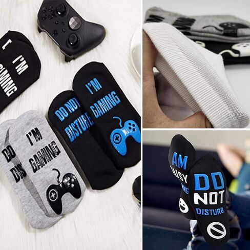 جوارب Smilerain Gogmooi Not Disturb 8 أزواج جوارب ألعاب، جوارب مبتكرة قطنية للجنسين جوارب مضحكة للرجال والأولاد والنساء والأطفال في سن المراهقة، أسود، أبيض، أسفل والارتفاع: 3.3 بوصة in Kuwait