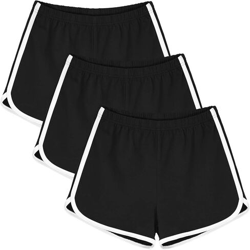 Motarto 3 Pack Women Cotton Sports Shorts Athletic Shorts Yoga Dance Summer Short Pants in Kuwait