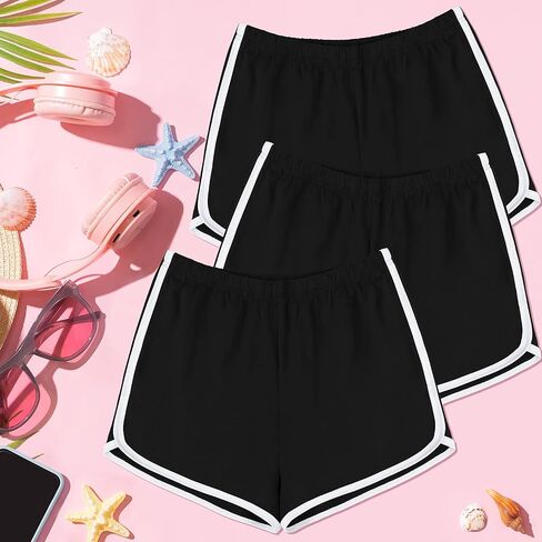 Motarto 3 Pack Women Cotton Sports Shorts Athletic Shorts Yoga Dance Summer Short Pants in Kuwait