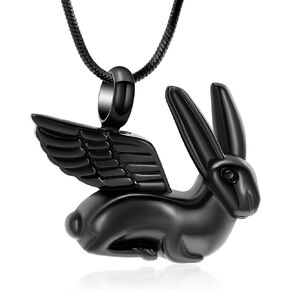 Bunny Rabbit Urn Pendant Necklace for Ashes Stainless Steel Cremation Ashes Jewelry for Pets Keepsake Memorial Ashes Lockets