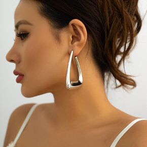Wiwpar Gold Silver Triangle Shape Dangle Drop Earrings Geometric Gothic Lightweight Statement Stud Earrings Jewelry Gift for Women Girls in Saudi Arabia