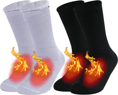JSPA 2/1 Pack Mens Winter Warm Thermal Socks Womens Insulated Heat Crew Fuzzy Hiking Boot Socks for Outdoor Extreme Cold in Saudi Arabia