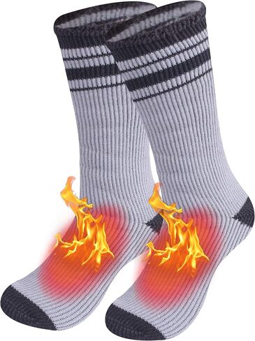 JSPA 2/1 Pack Mens Winter Warm Thermal Socks Womens Insulated Heat Crew Fuzzy Hiking Boot Socks for Outdoor Extreme Cold in Saudi Arabia