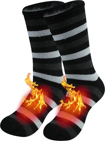 JSPA 2/1 Pack Mens Winter Warm Thermal Socks Womens Insulated Heat Crew Fuzzy Hiking Boot Socks for Outdoor Extreme Cold in Saudi Arabia