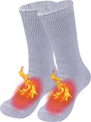 JSPA 2/1 Pack Mens Winter Warm Thermal Socks Womens Insulated Heat Crew Fuzzy Hiking Boot Socks for Outdoor Extreme Cold in Saudi Arabia